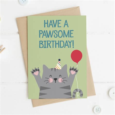 You can place cat birthday theme. Wink Design - Animal Pun Card - Happy Birthday - cat ...