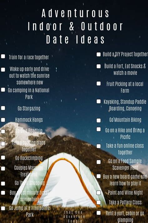 Best Adventurous Indoor And Outdoor Date Ideas That One Adventure