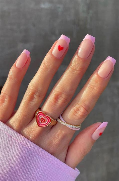 35 Best Valentines Day Nail Designs In 2023 Soft Pink Tips With