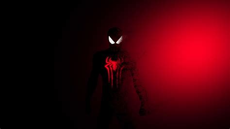 2020 black spiderman 4k artwork, hd. 4K Wallpaper Spider-Man, Dark, Red, Minimal, Graphics CGI ...
