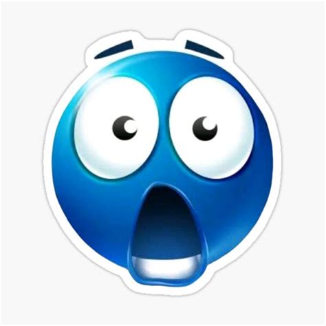 Blue Emoji Meme Shocked Sticker For Sale By Silverwolf946 Redbubble