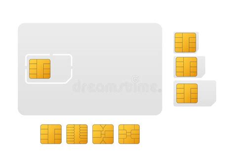 Vector Mobile Cellular Phone Sim Card Chip Set Stock Illustrations