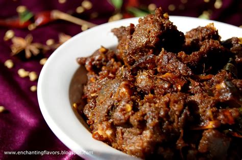 This delicious curry features hanger steak cubes simmered in a fragrant coconut curry sauce made with spicy penang curry paste, coconut milk and lime juice. Enchanting Flavors: Kerala Style Beef Fry