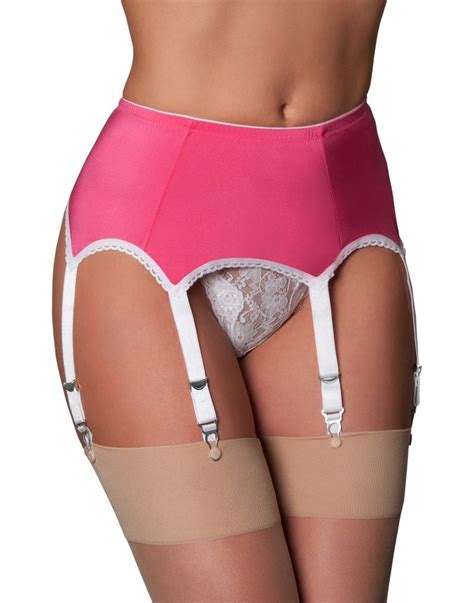 6 Strap Suspender Belt Pink Retro Rosie