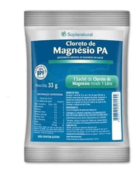 Cloreto De Magnésio Pa Sache Suplementar 33g 5 Unidades MercadoLivre