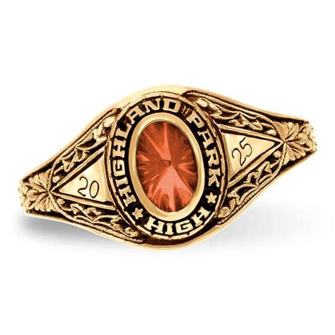 Ladies Oval Birthstone High School Class Ring By Artcarved 1 Stone
