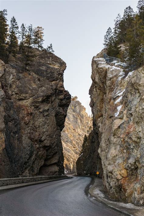 Highway Pass Through The Rocky Mountains Sinclair Canyon Near Radium