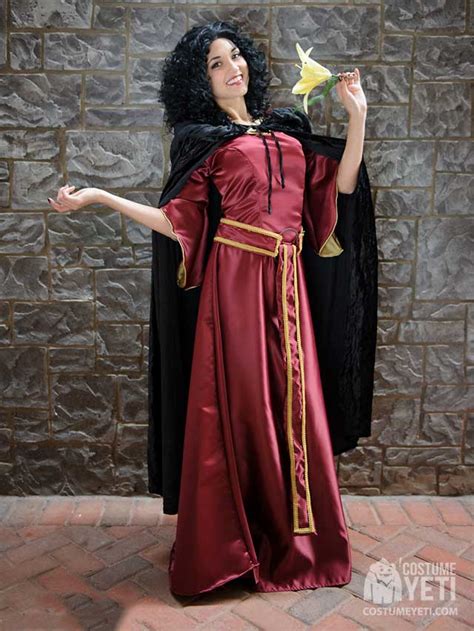 Halloween Panto Tangled Mother Gothel Dress And Wig Ladies Fancy Dress