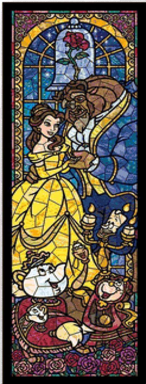 Download your free cross stitch pattern for free and enjoy countless hours of stitching. BUY 2 GET 1 FREE Beauty and the Beast Disney Stained Glass ...