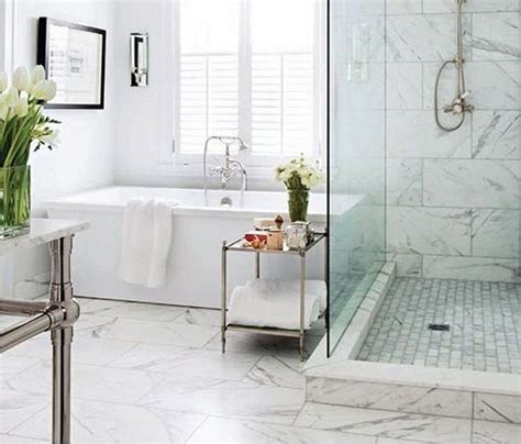 29 White Marble Bathroom Floor Tile Ideas And Pictures