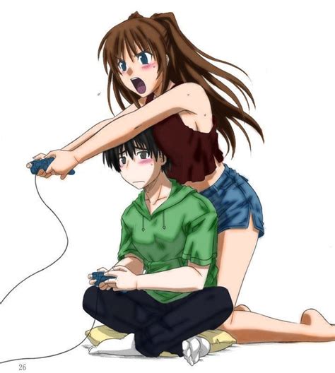 Video Game Anime Couples Playing Video Games Anime Anime People