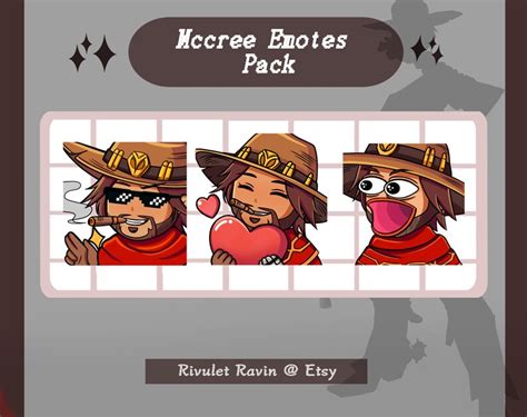 Mccree Twitch Emotes Pack Etsy
