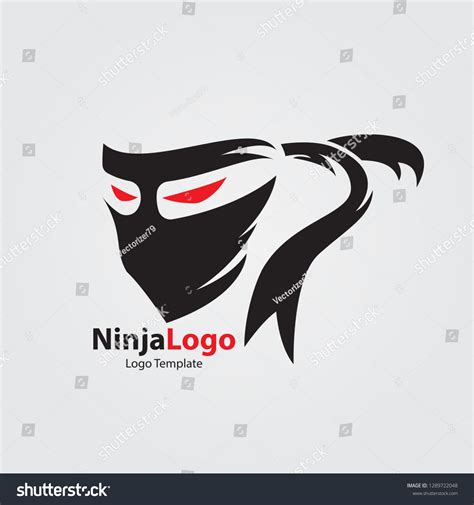 Black Ninja Logo Original Drawing Original Artwork Alien Vector