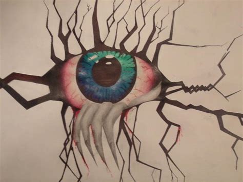 Creepy Eye Drawing By Amber Huntoon Pixels