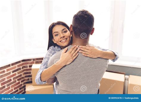 Young Couple Moving Stock Photo Image Of Married Moving 80992478