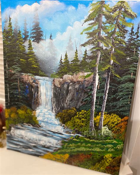Original Painting Waterfall Etsy