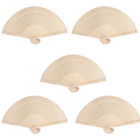Xxxxx Set Of 5 Traditional Style Chinese Japanese Wooden Folding Hand