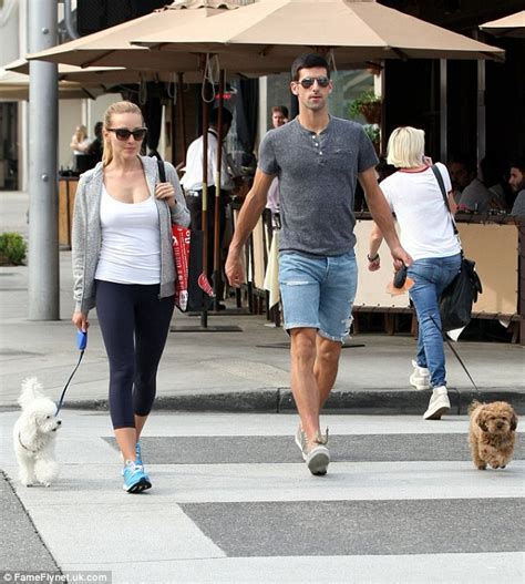 Find this pin and more on tennis by nancy choo. Love-love! Tennis star Novak Djokovic and wife Jelena Ristic enjoy romantic stroll with their ...