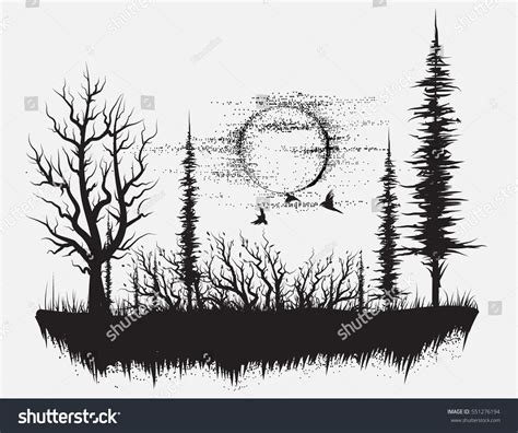 Forest Silhouette Stencil