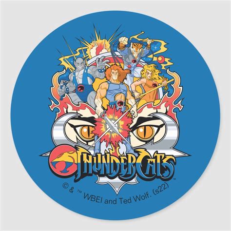 Thundercats Firey Group Graphic Classic Round Sticker Zazzle In