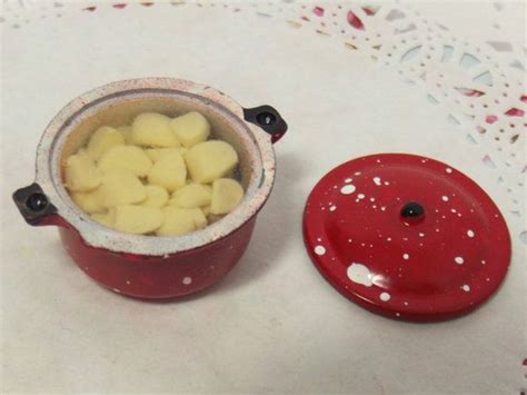 1 X Dolls House 112 Miniature Red Coloured Pan Of Handmade Etsy