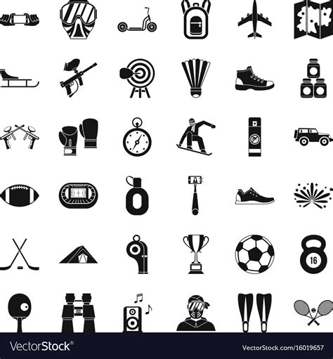 Activity Icons Set Simple Style Royalty Free Vector Image