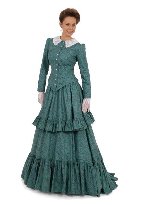 Victorian Calico Suit Old Fashion Dresses Womens Vintage Dresses
