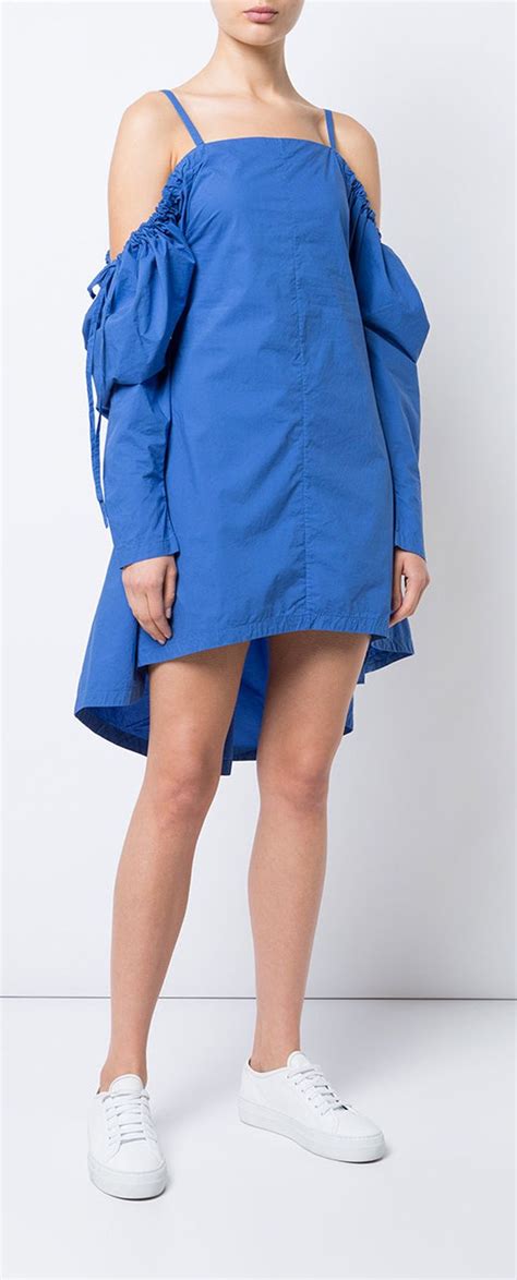 Jw Anderson Cutout Shoulder Dress Farfetch Cutout Shoulder Dress Clothes Dresses