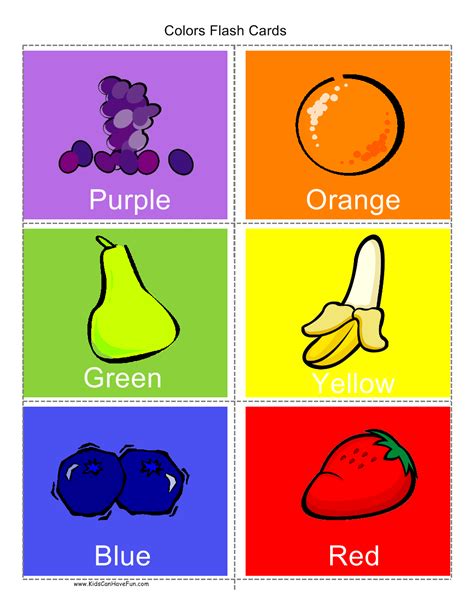Preschool Colors Flashcards Ganoid Worksheet