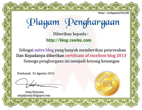 Contoh surat rasmi ucapan terima kasih. Penghargaan Award Buat Tiga PencerahAsep Haryono's Blog ...