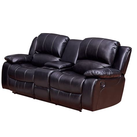 Vanity Art Bonded Leather Motions Sofa Manual Reclining Loveseat With