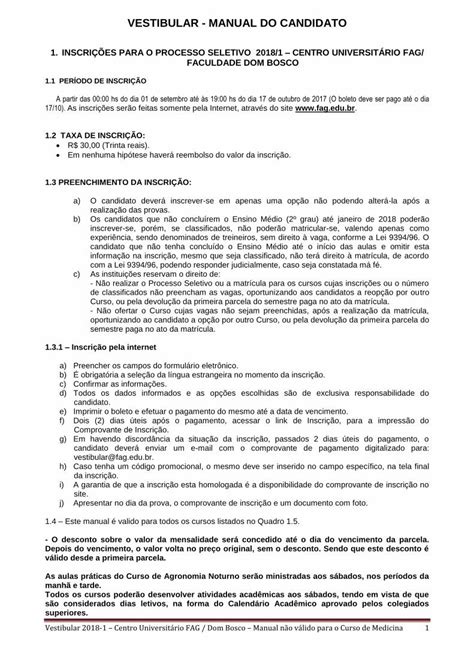 Pdf Manual Do Candidato Fag Edu Br N Mero E Caso Possessivo