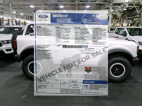 First 2021 Bronco Window Sticker Look Not For Sale Big Bend