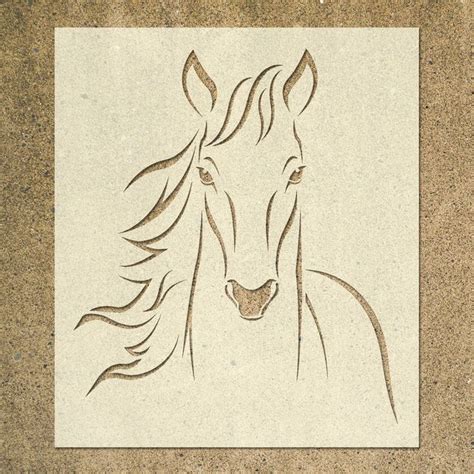 Horse Head Wall Stencils For Wall Animal Art Decor Reusable Etsy