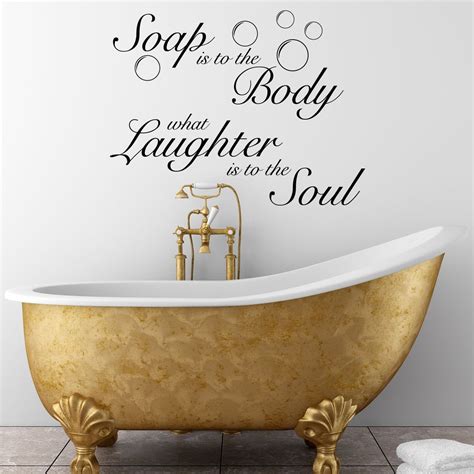 Words on bathroom walls (2020). Bathroom Wall Sticker Inspirational Quote Ideas | Soakology