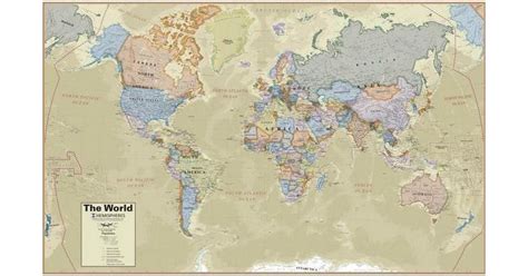 Boardroom Series World Wall Map Hemispheres Laminated Wall Maps Map
