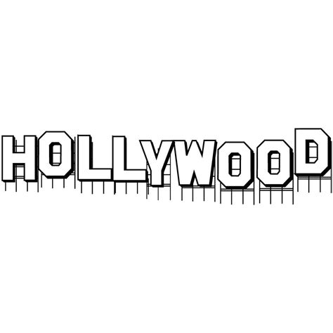 Hollywood Sign Art Sketch Template Mise En Scène Dessin Tatouage