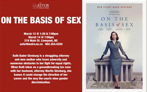 astor theatre on the basis of sex mar 13 1 30and7pm mar 14 7pm