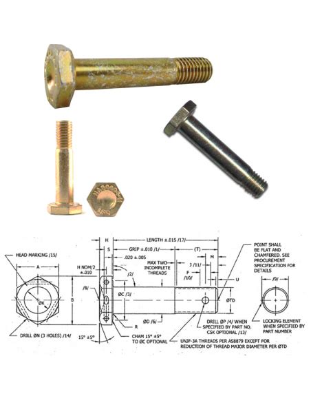 Nas6604 Series Shear Hexagon Head Bolttension Long Thread Sku Blt