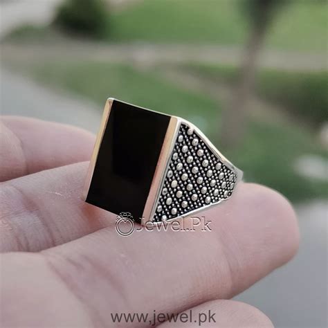 Turkish Ring Black Beauty Silver Chandi