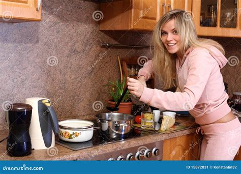 Woman Cooking Dinner Stock Image Image Of Dinner Caucasian 15872831