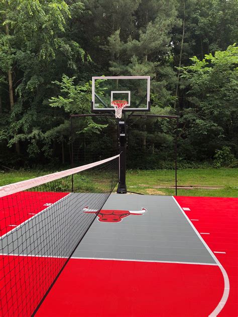 Chicago Bulls court by Sport Court Midwest | Basketball court backyard, Backyard court 