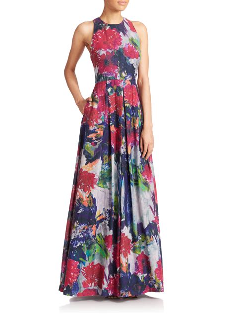 Lyst Phoebe Floral Silk Cotton Maxi Dress