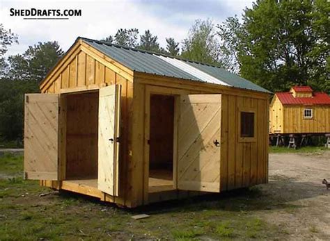14x48 Gable Storage Shed Plans Blueprints For Constructing A Backyard