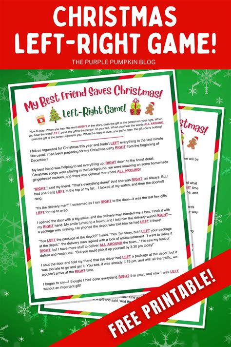 Left Right Christmas Game Free Printable 2 Stories