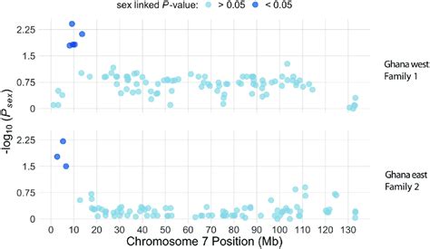 Manhattan Plot Of Association Between Genotype And Sex Phenotype For