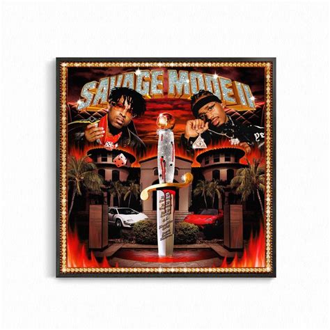 Savage Mode Ii Poster Album Cover Art Print On Canvas No Frame Etsy