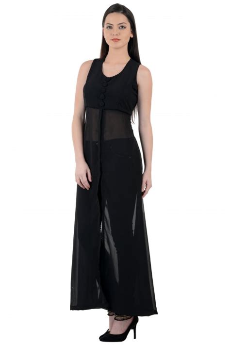 Buy Raabta Black Cape Long Dress With Padded Online Get 71 Off