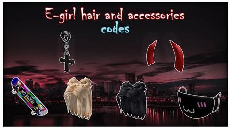 › hair code id for clean black spikes. E-girl Roblox hair and Accessories codes 🌹 - YouTube