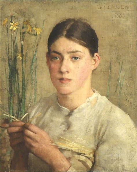 George Clausen A Straw Plaiter 1883 Portrait Drawing Portrait